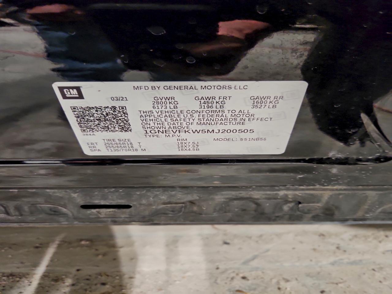 2021 CHEVROLET TRAVERSE