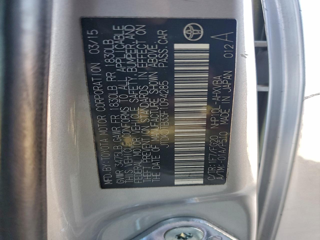 2015 TOYOTA Prius c