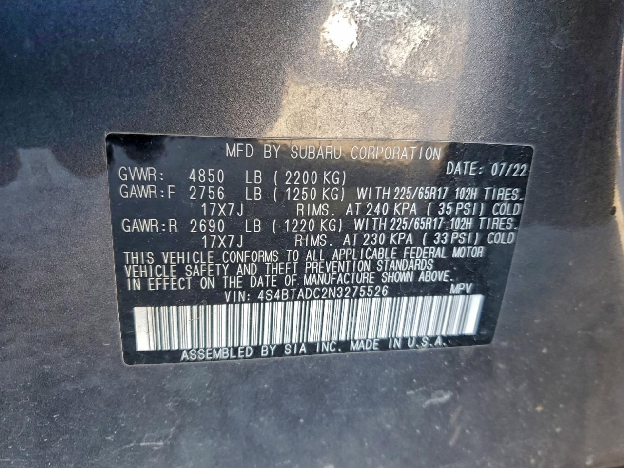 2022 SUBARU Outback