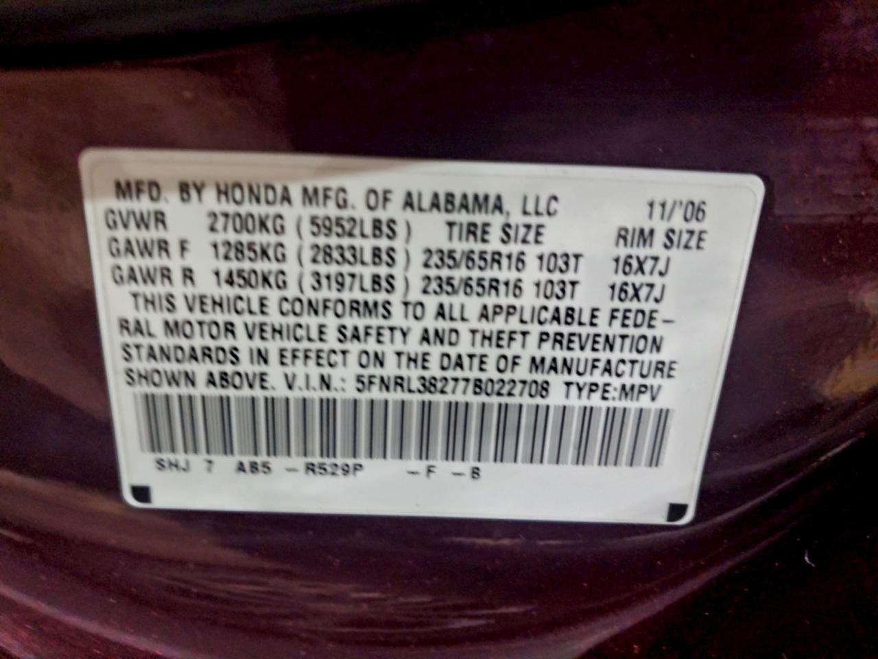2007 HONDA ODYSSEY