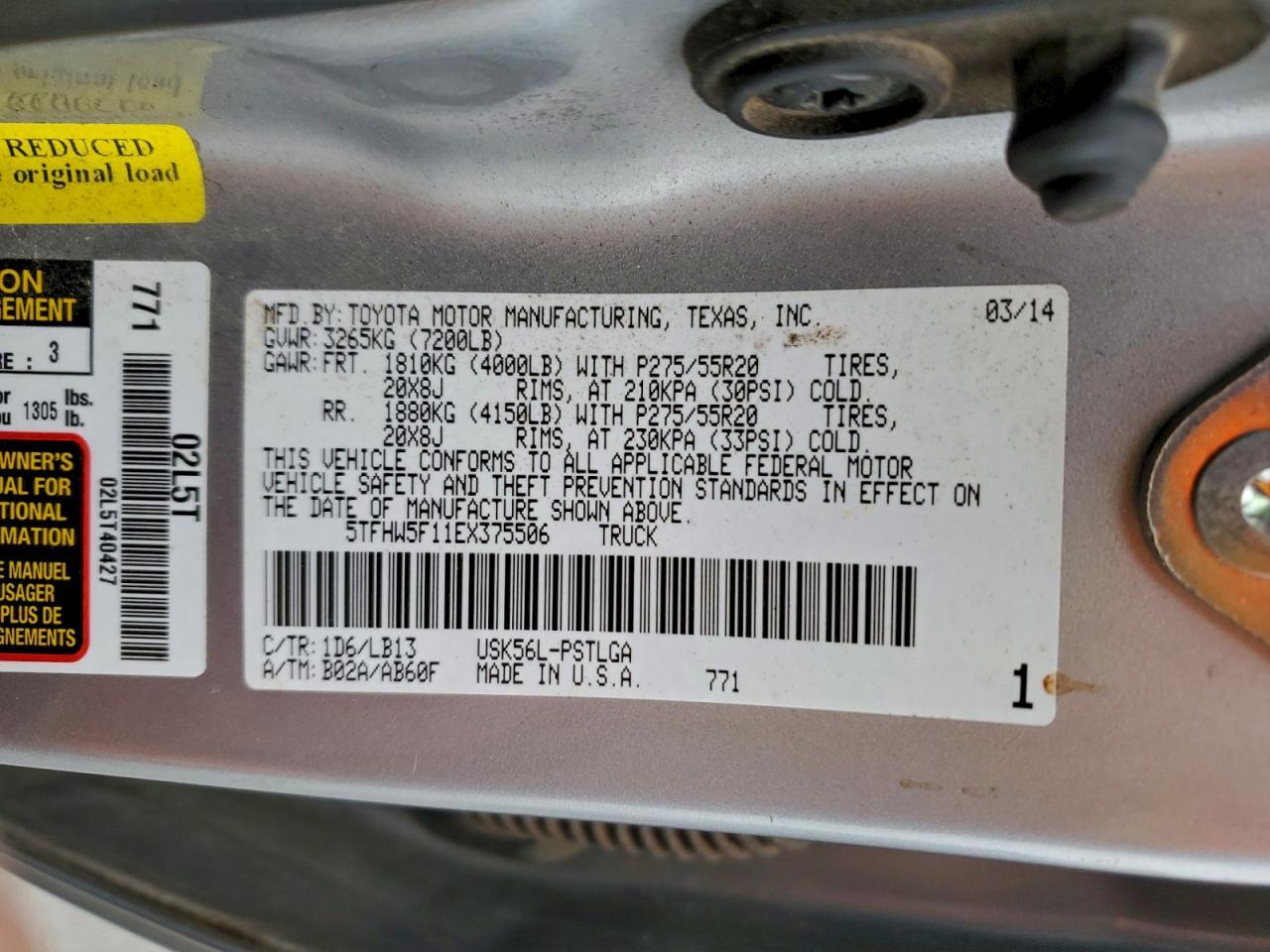 2014 TOYOTA TUNDRA