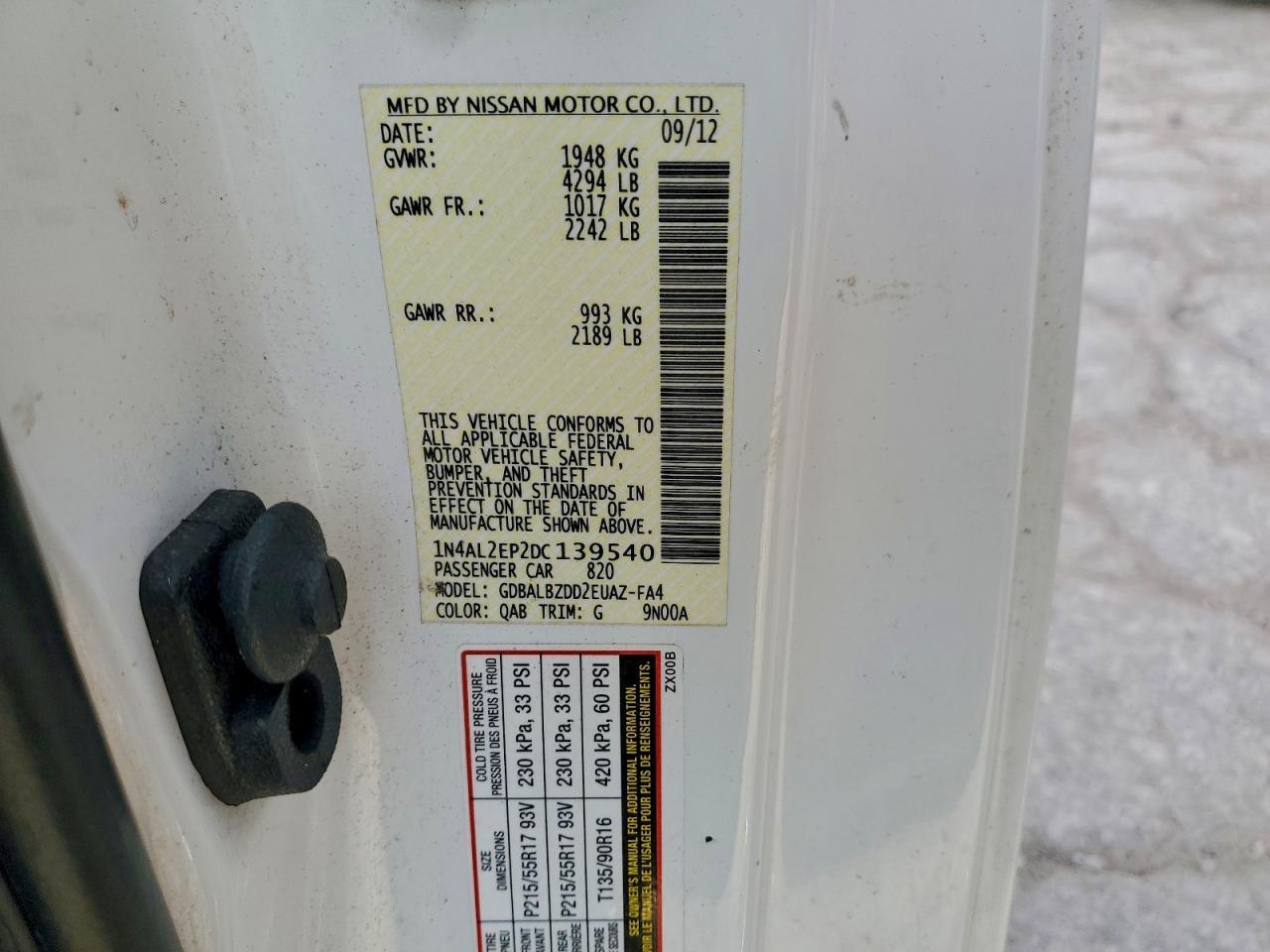 2013 NISSAN ALTIMA