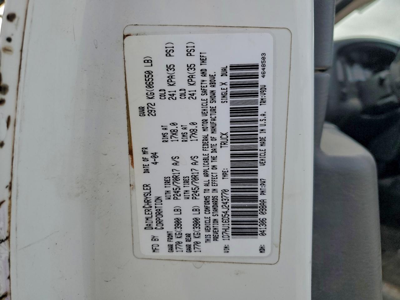 2004 DODGE RAM 1500