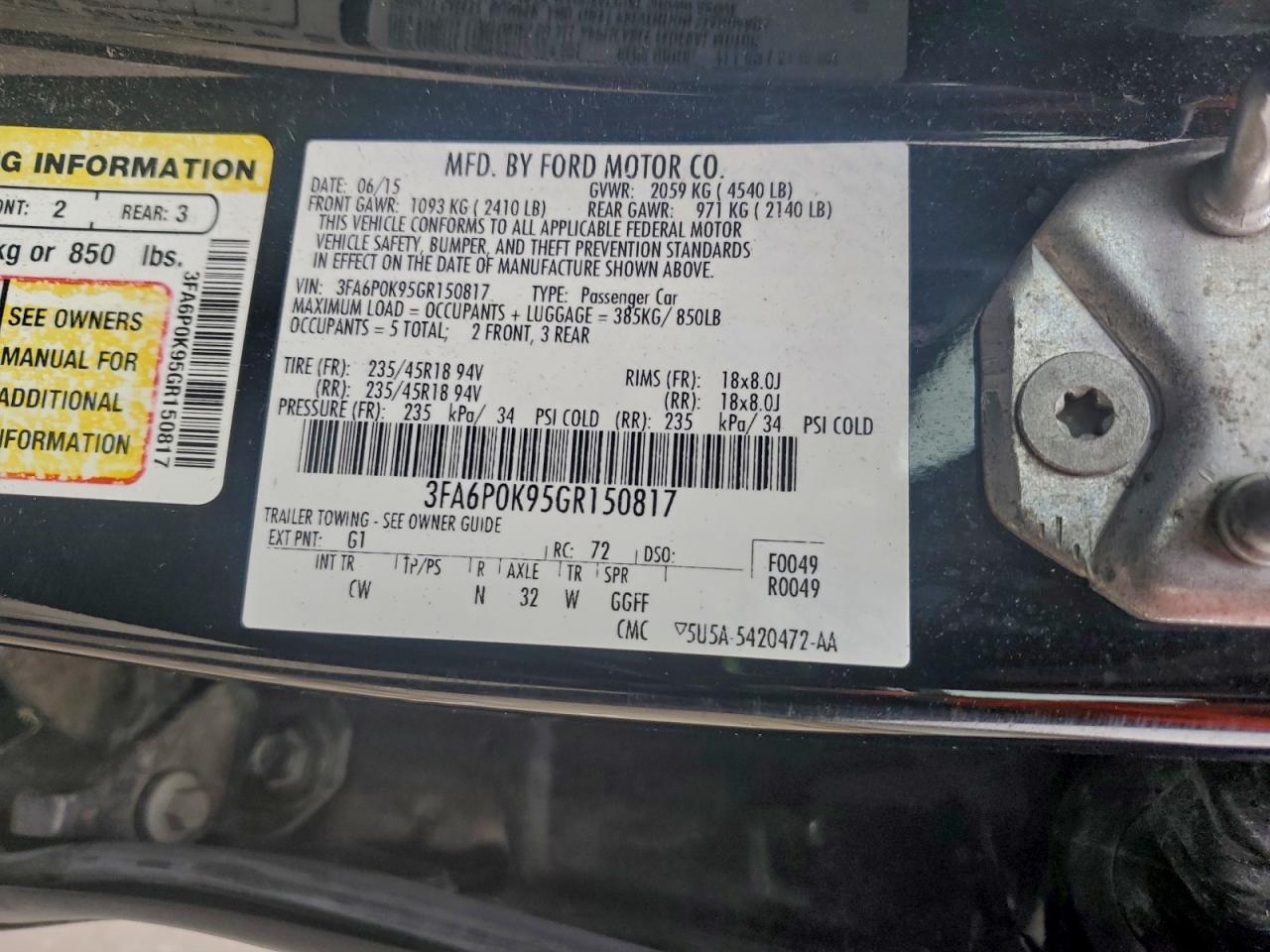 2016 FORD FUSION