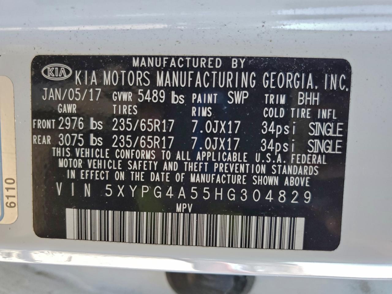 2017 KIA SORENTO