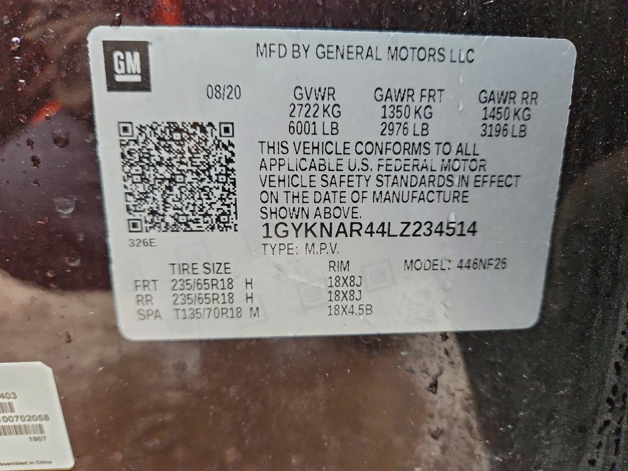 2020 CADILLAC XT5