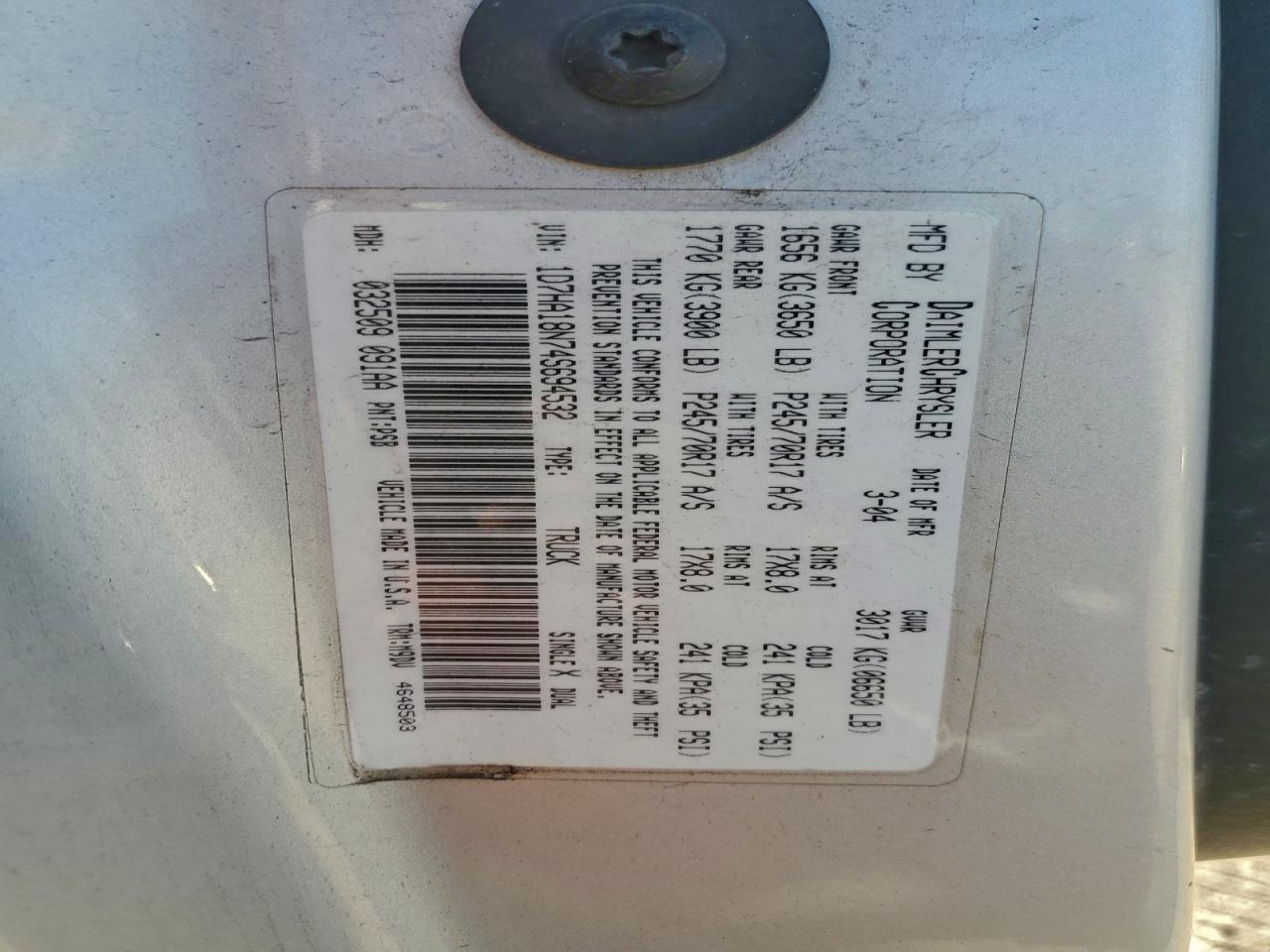 2004 DODGE RAM 1500