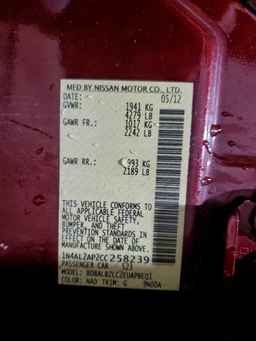 2012 NISSAN ALTIMA