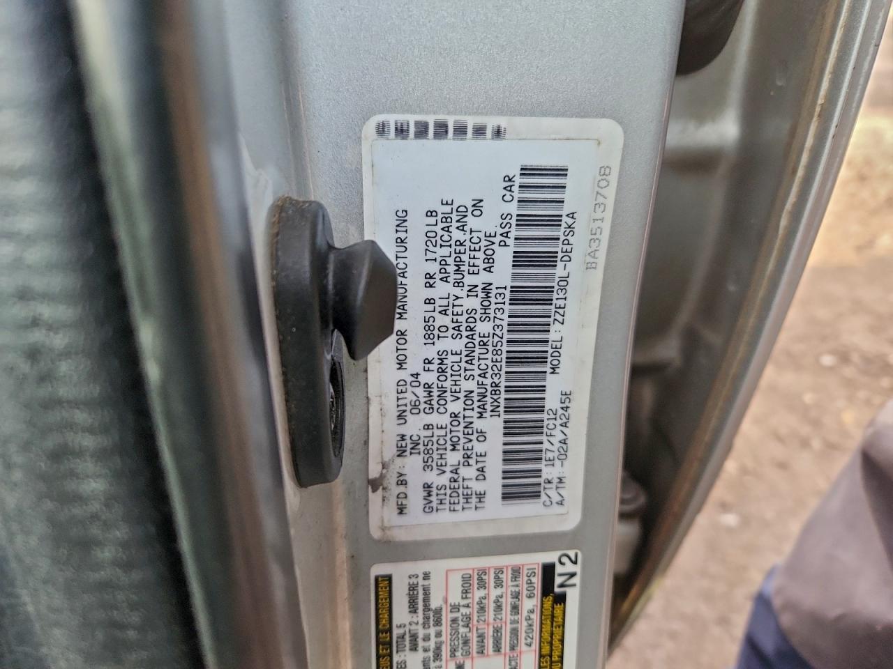 2005 TOYOTA COROLLA