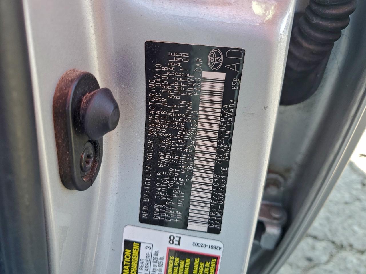 2010 TOYOTA COROLLA