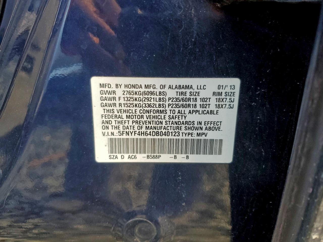 2013 HONDA PILOT