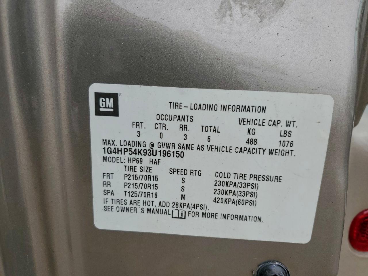 2003 BUICK Lesabre