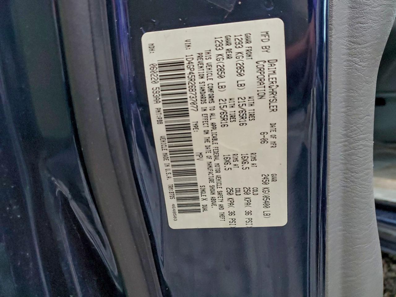 2006 DODGE CARAVAN
