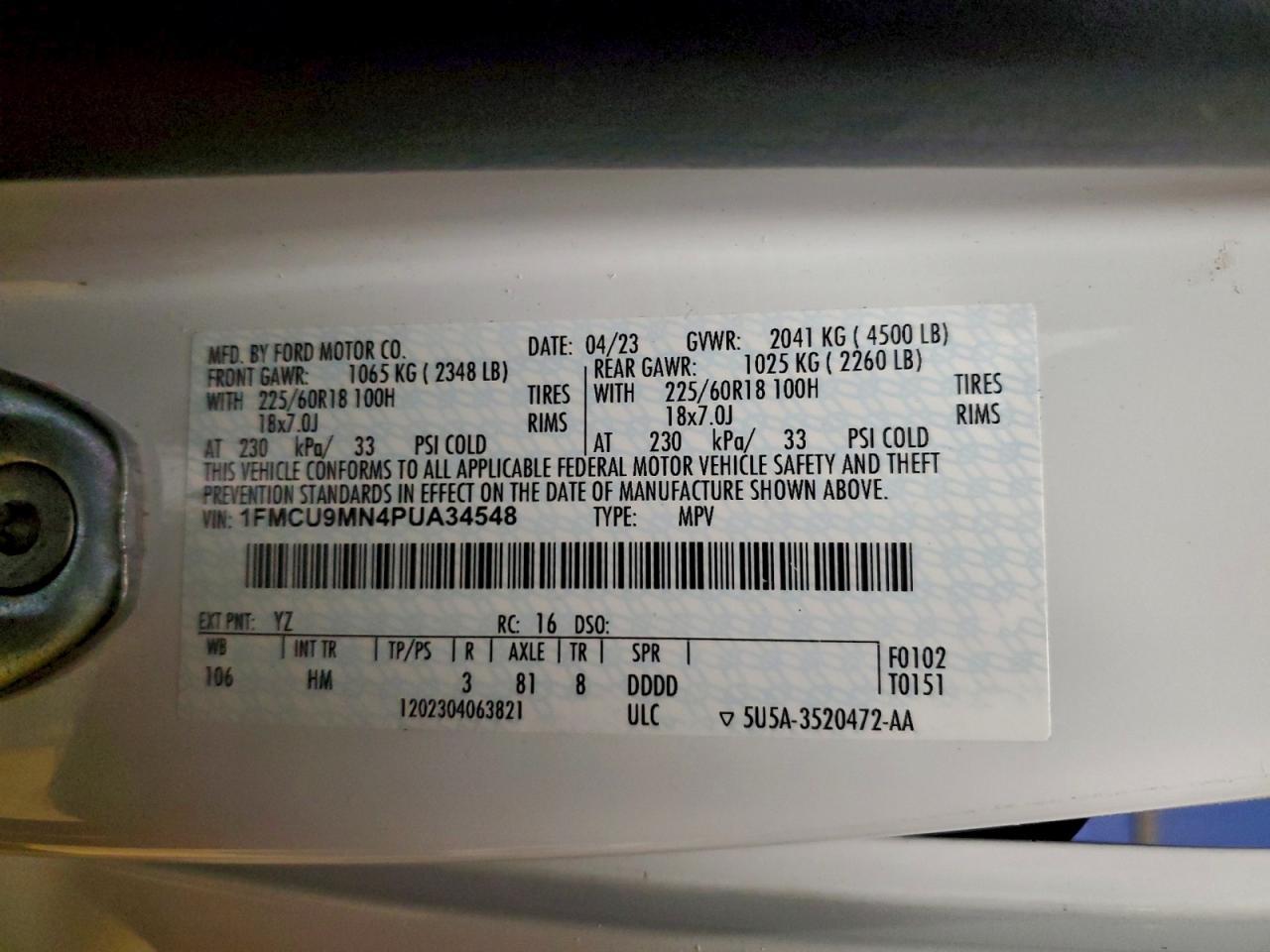 2023 FORD ESCAPE