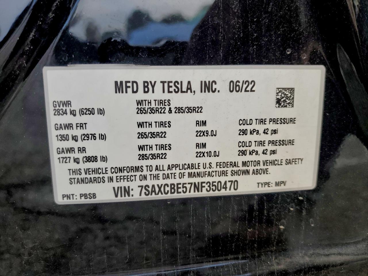 2022 TESLA MODEL X