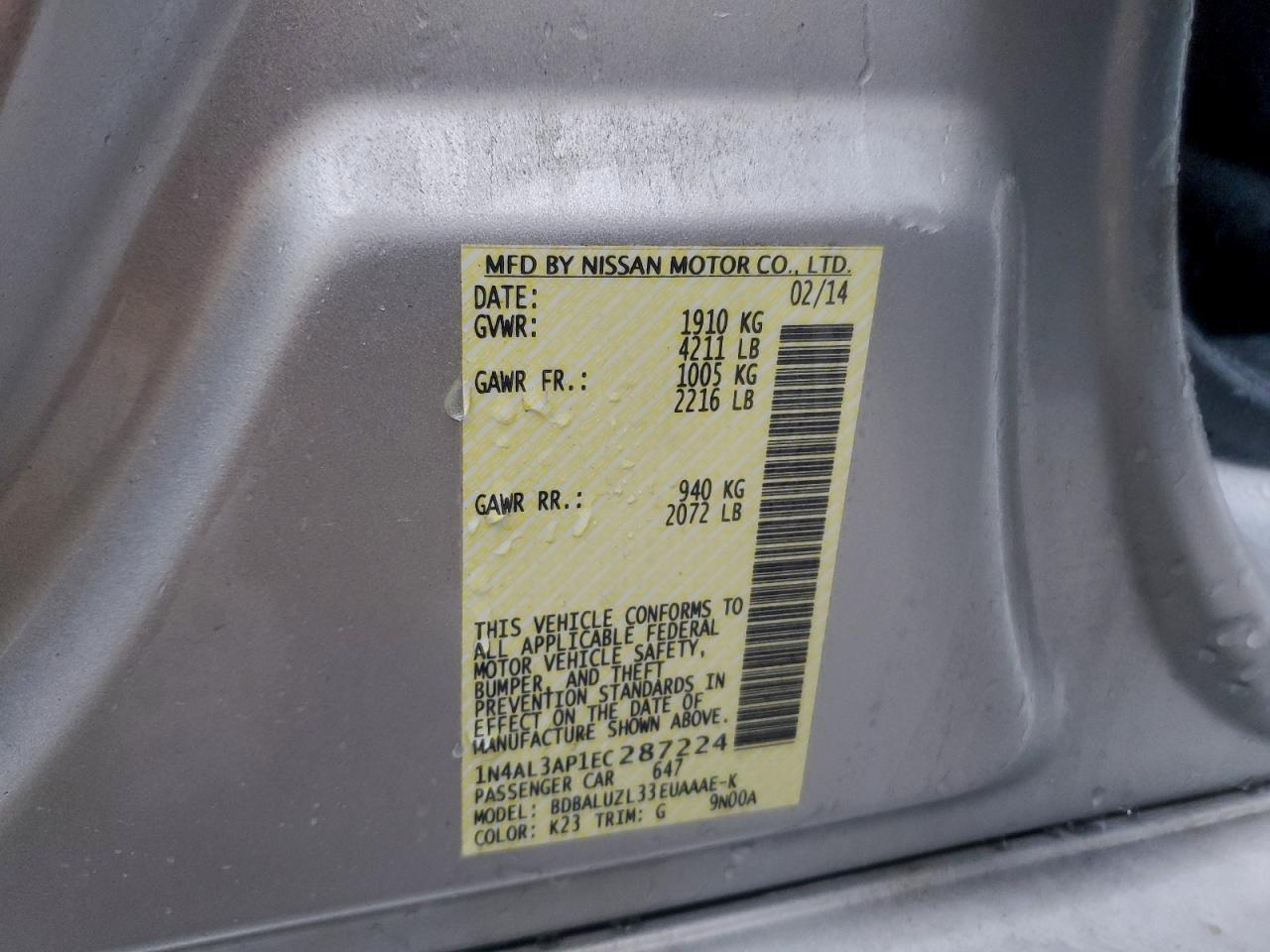 2014 NISSAN ALTIMA