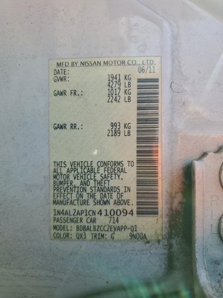 2012 NISSAN ALTIMA