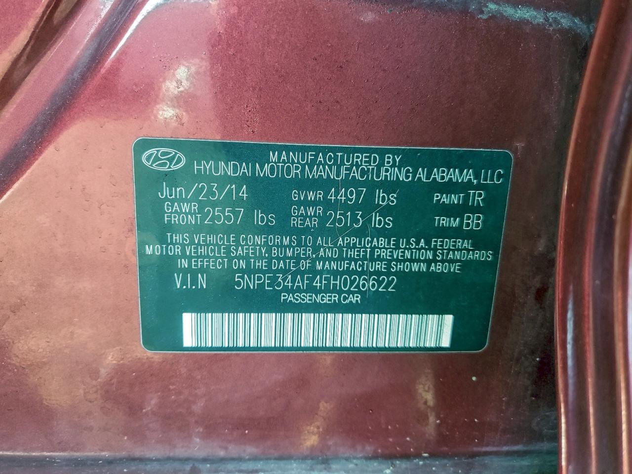 2015 HYUNDAI SONATA