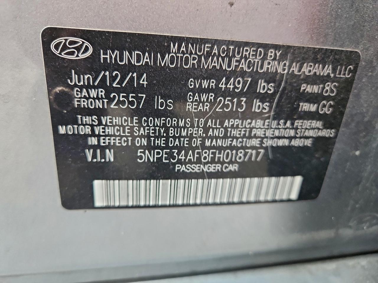 2015 HYUNDAI SONATA