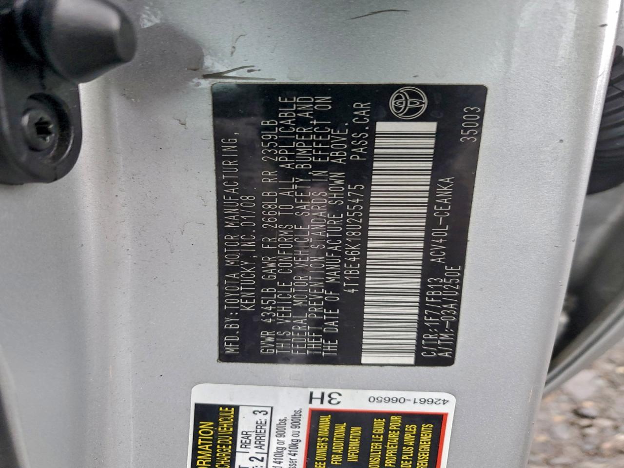 2008 TOYOTA CAMRY
