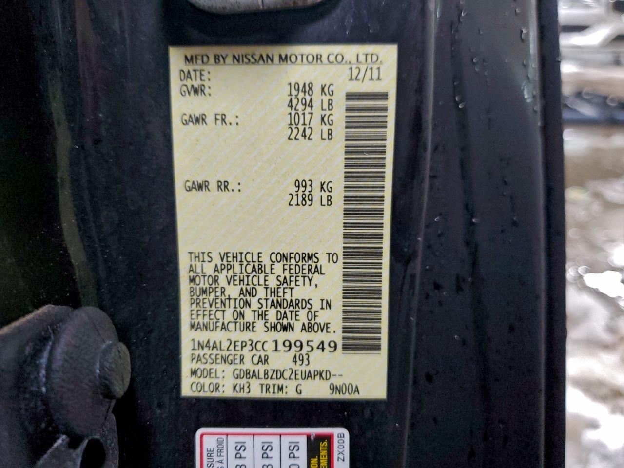 2012 NISSAN ALTIMA