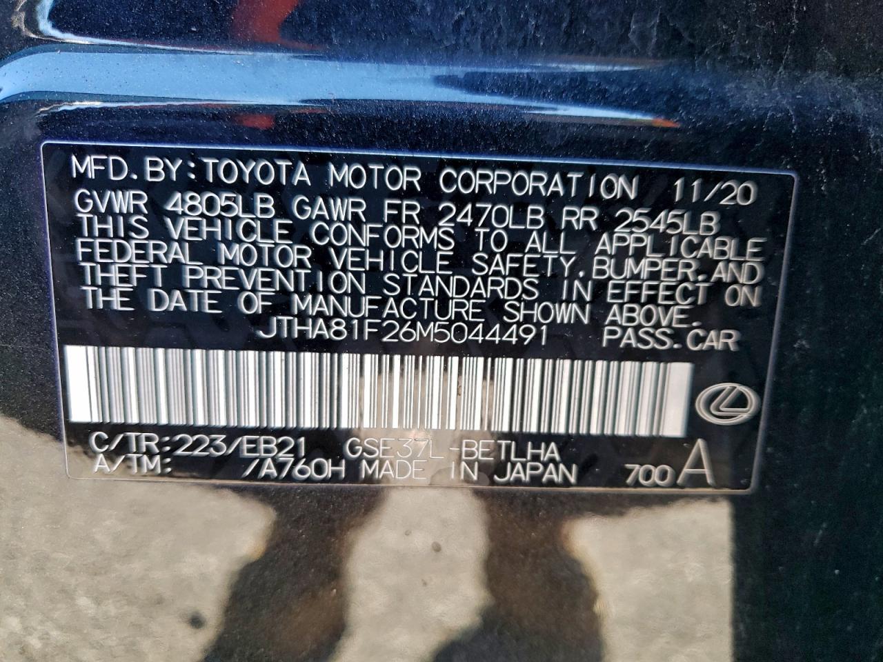 2021 LEXUS IS 300