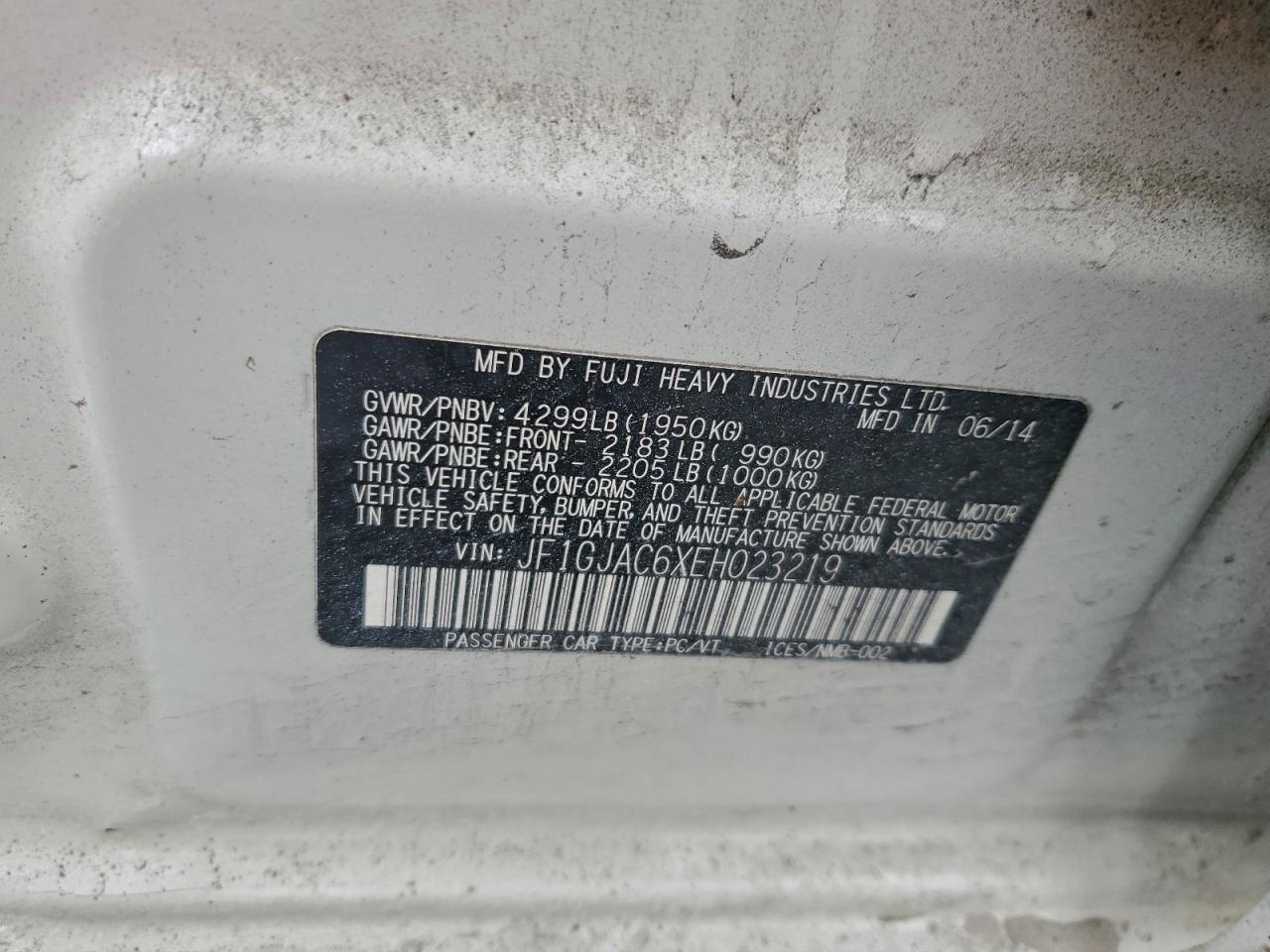 2014 SUBARU IMPREZA