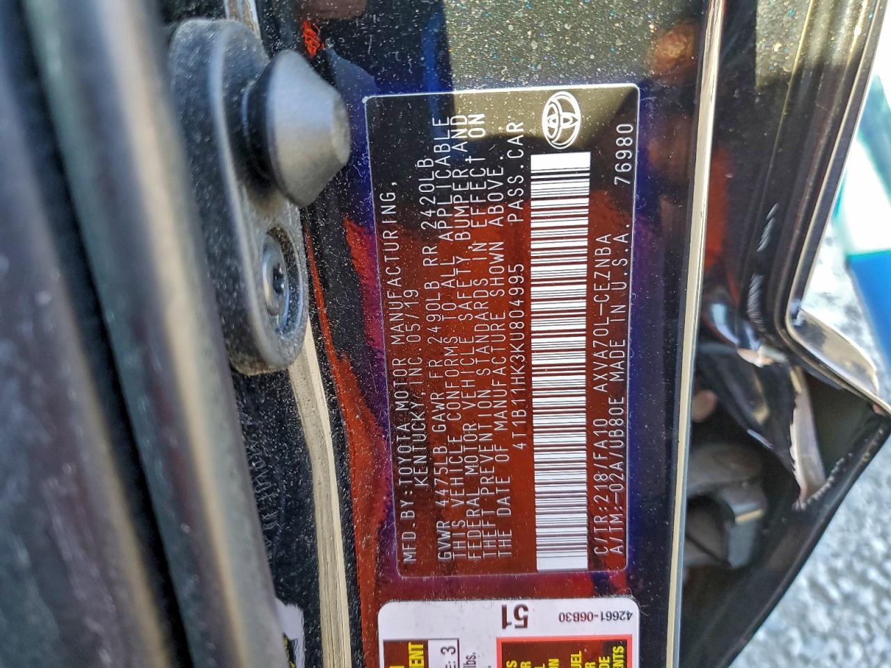 2019 TOYOTA CAMRY
