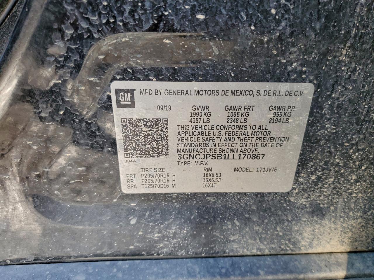 2020 CHEVROLET TRAX