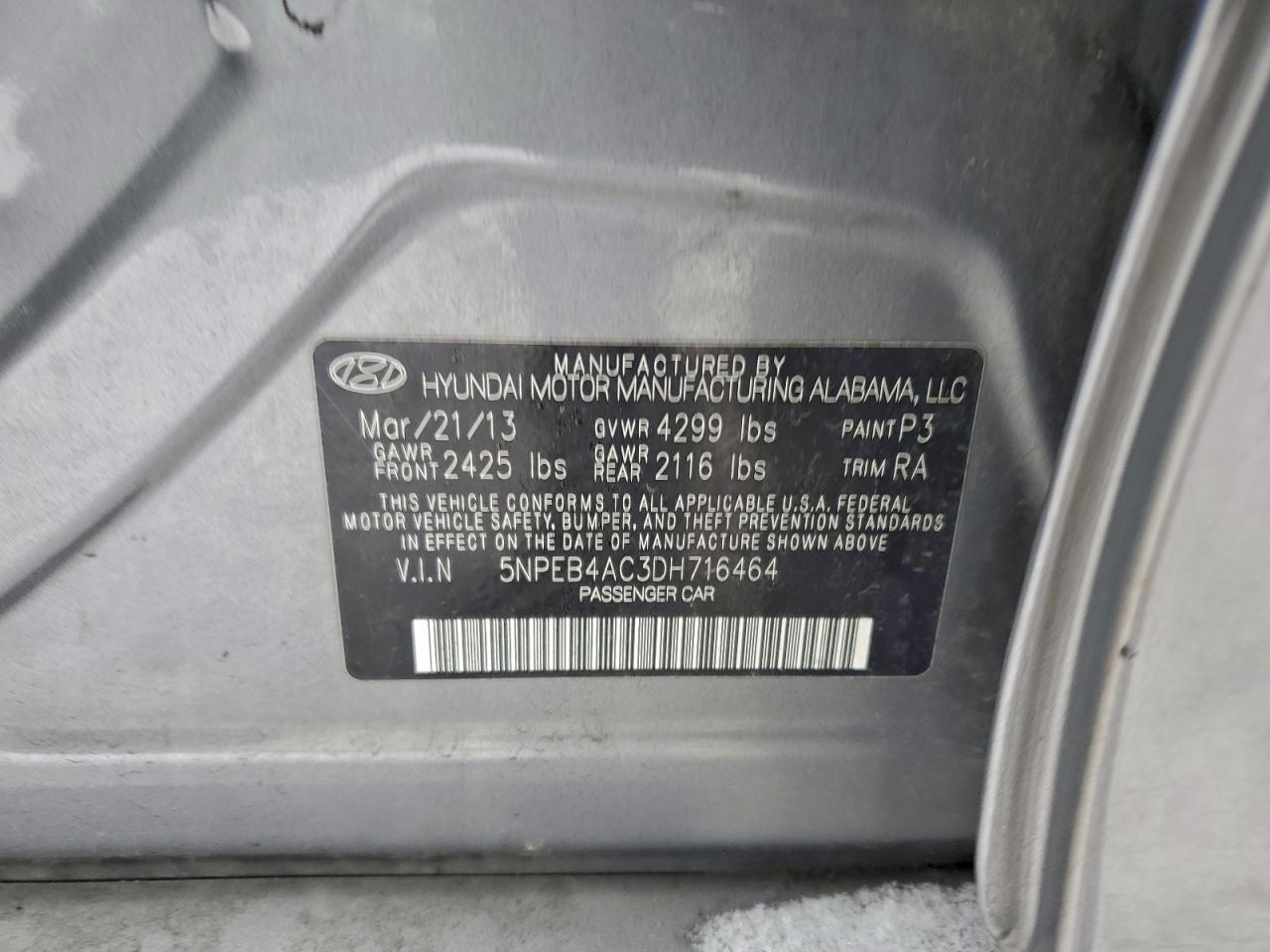 2013 HYUNDAI SONATA