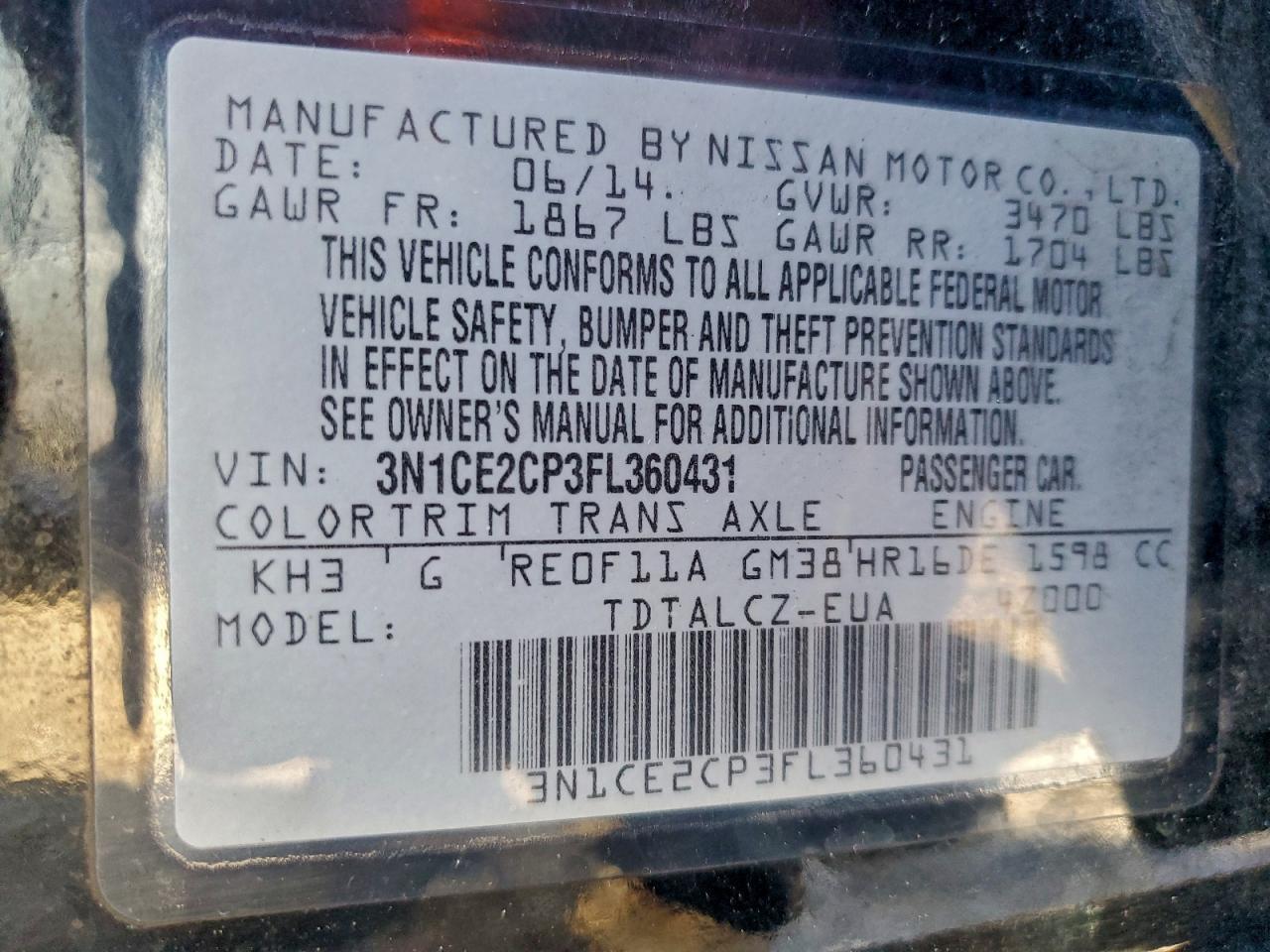 2015 NISSAN Versa Note