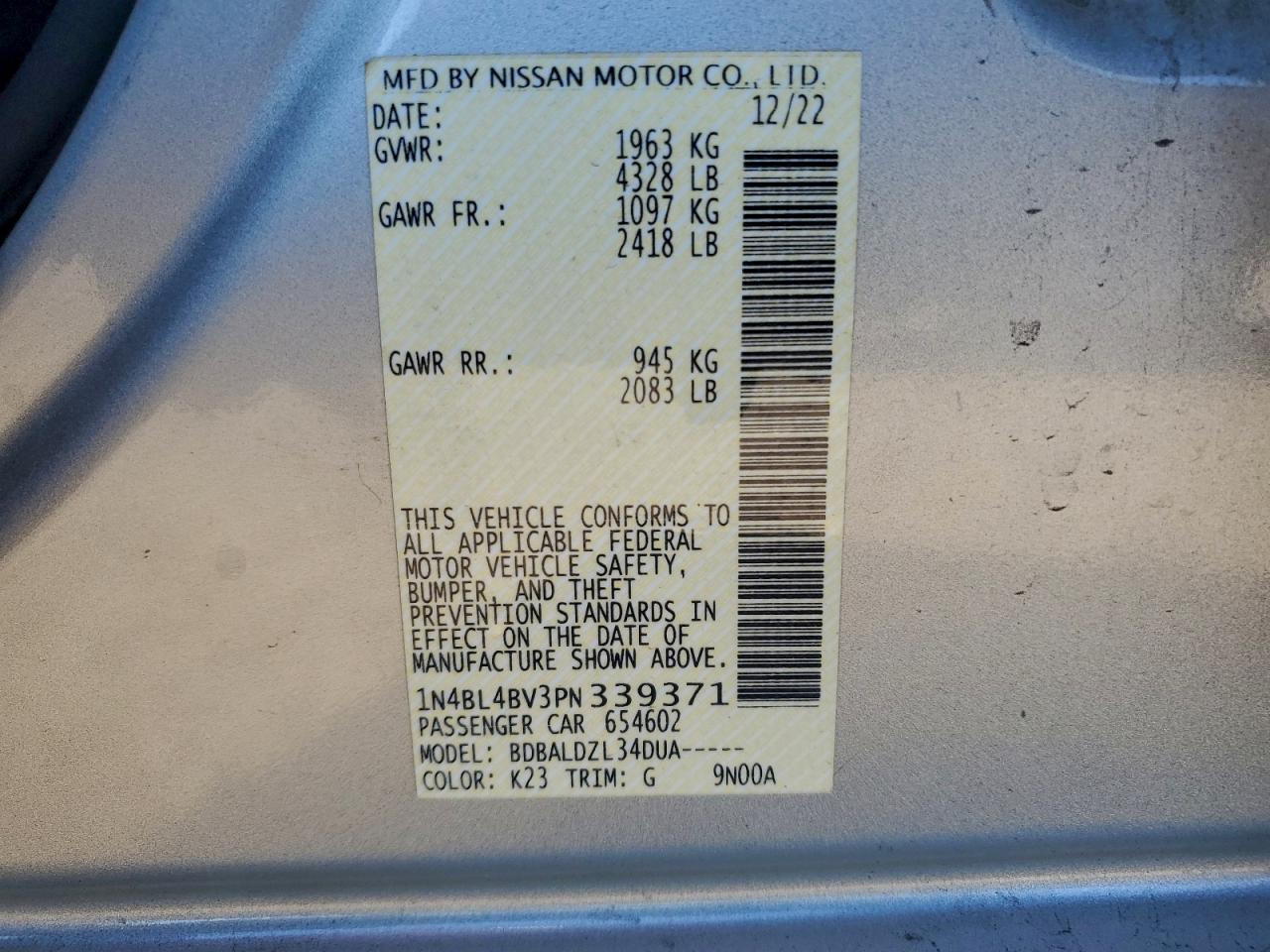 2023 NISSAN ALTIMA