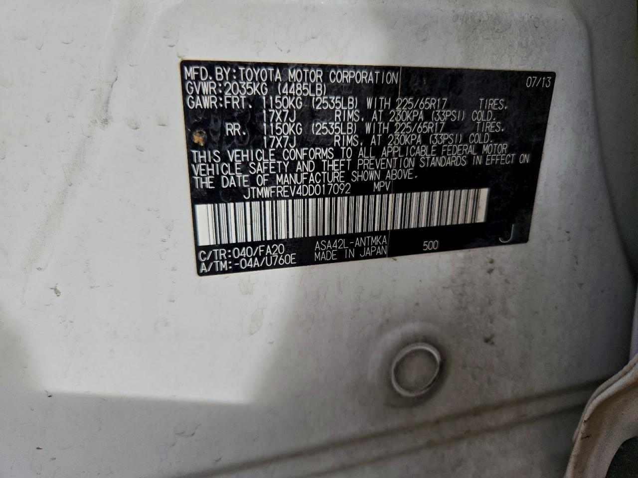 2013 TOYOTA RAV4