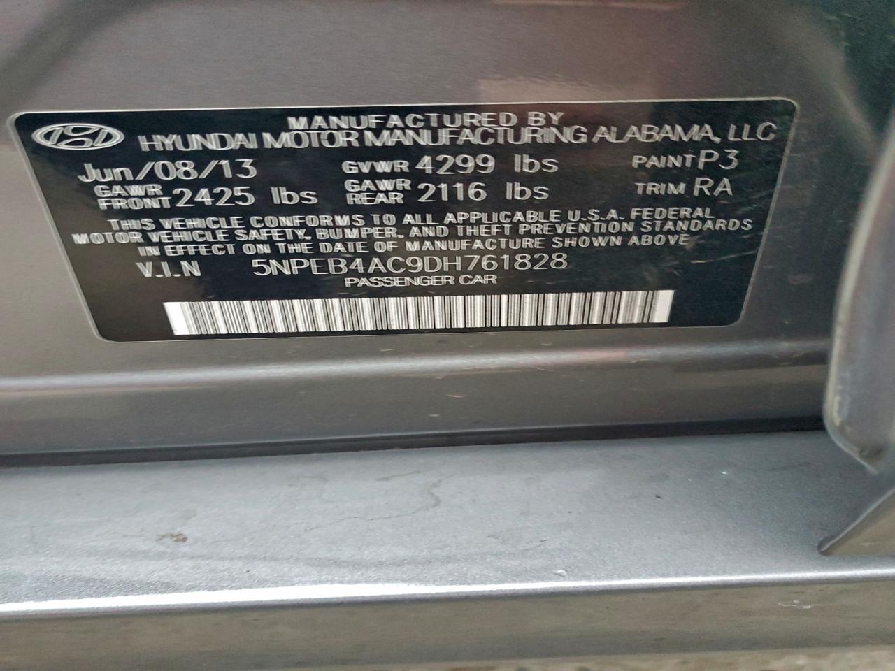 2013 HYUNDAI SONATA