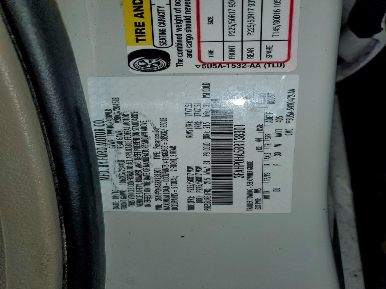 2011 FORD FUSION