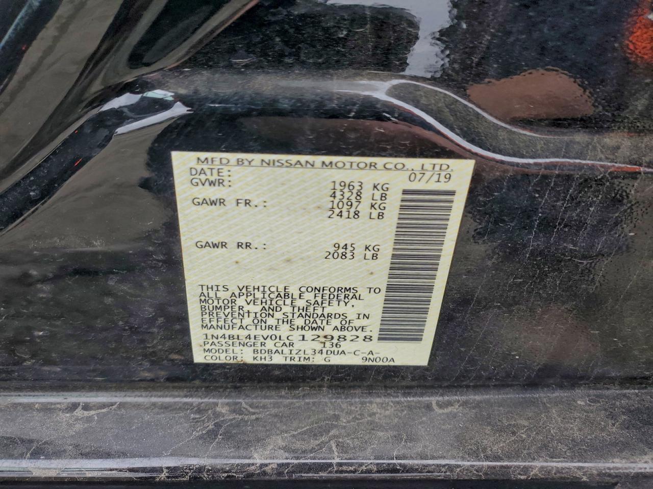 2020 NISSAN ALTIMA