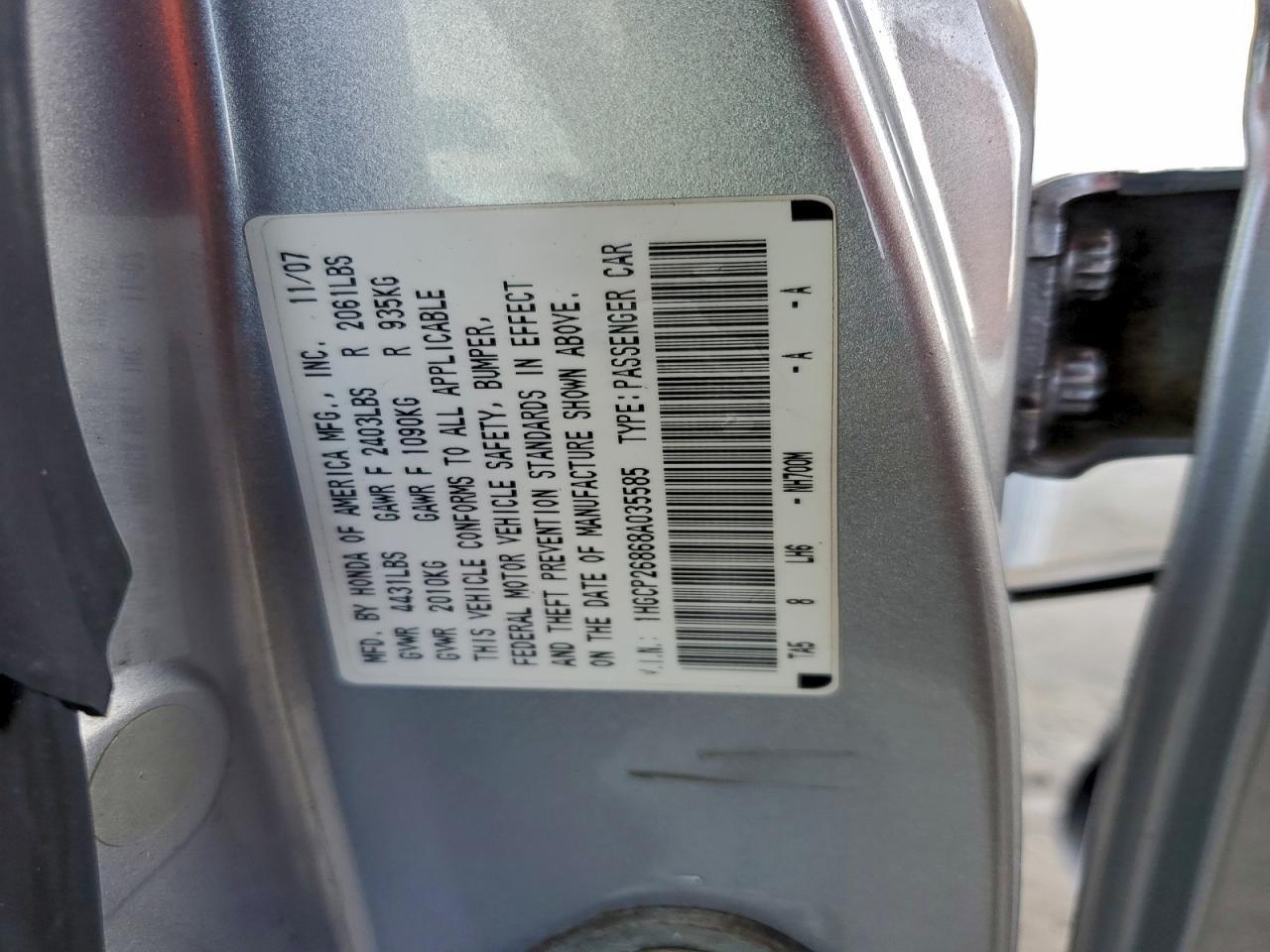 2008 HONDA ACCORD