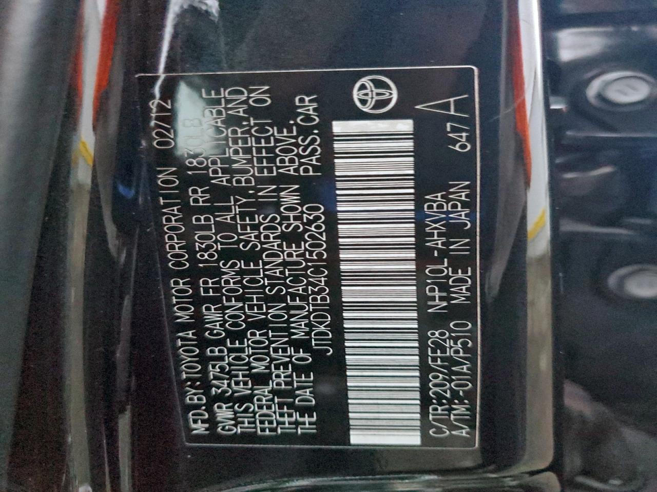 2012 TOYOTA Prius c