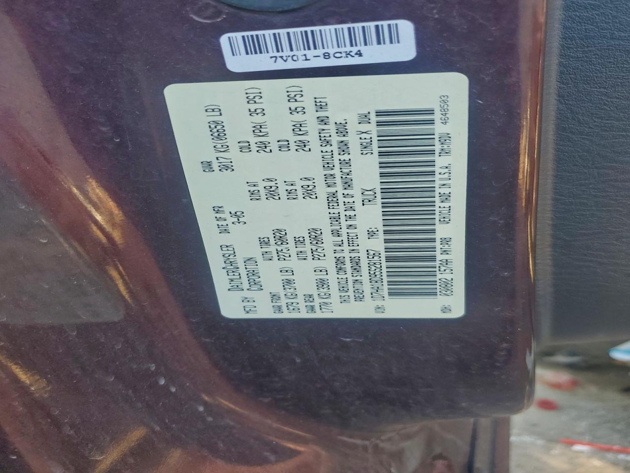 2005 DODGE RAM 1500