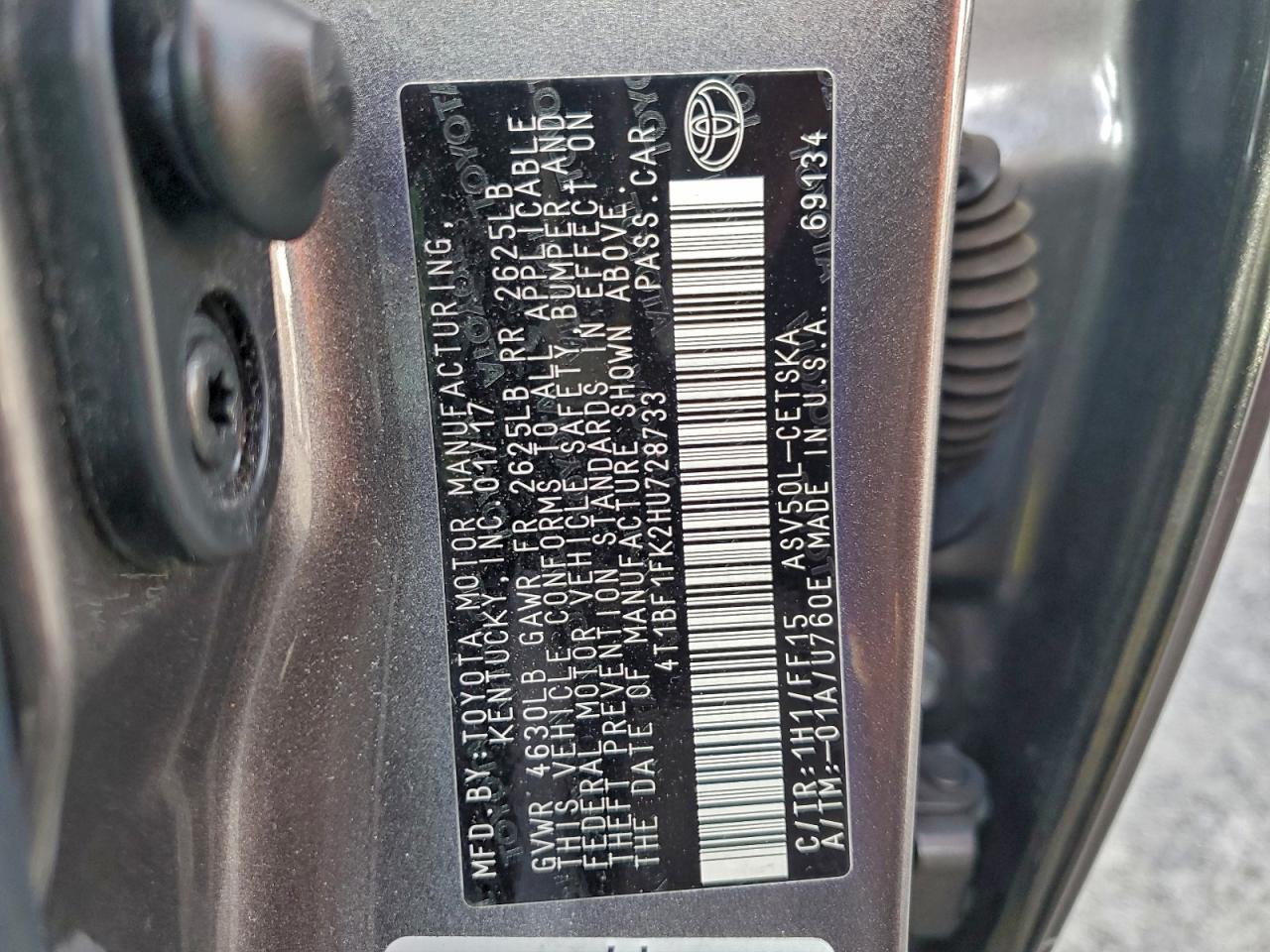 2017 TOYOTA CAMRY