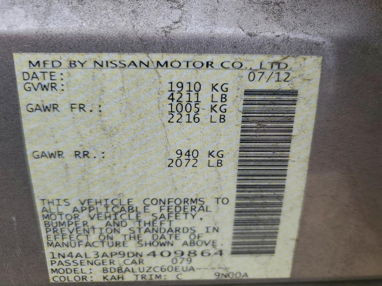 2013 NISSAN ALTIMA