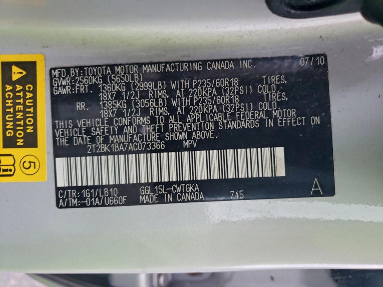 2010 LEXUS RX 350