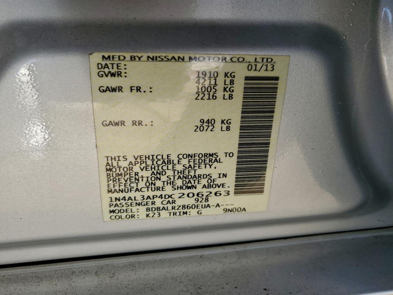 2013 NISSAN ALTIMA