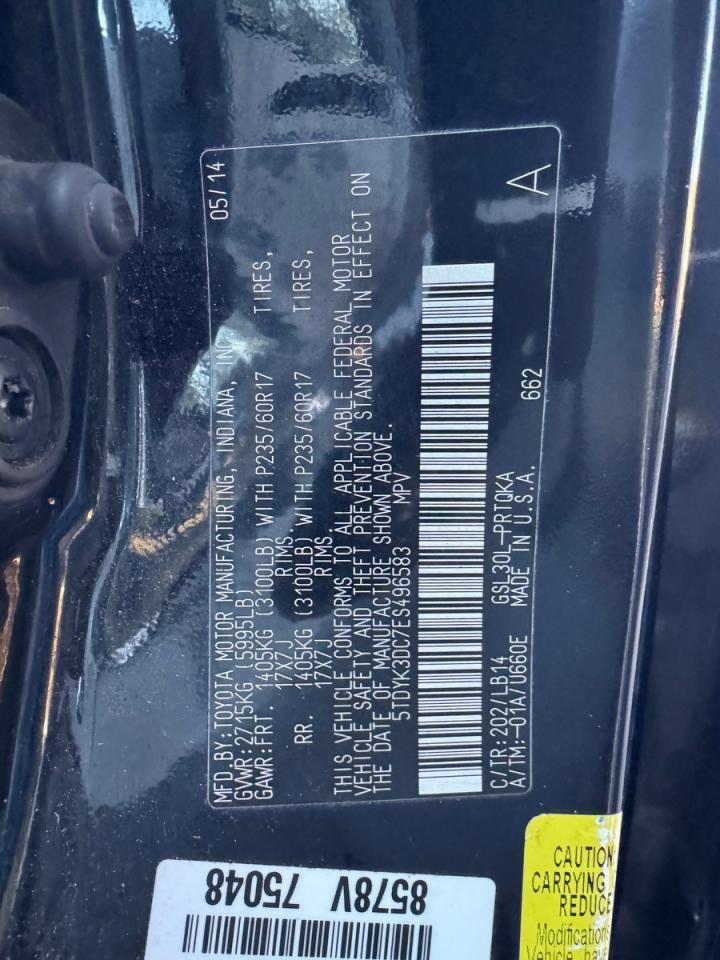 2014 TOYOTA SIENNA