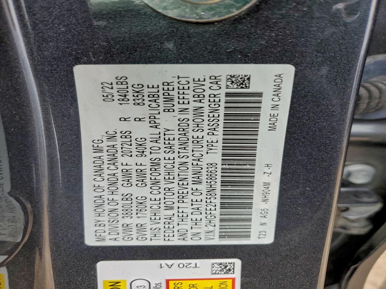 2022 HONDA CIVIC