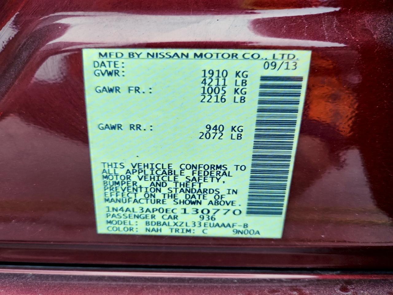 2014 NISSAN ALTIMA