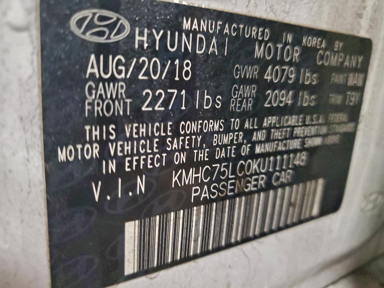 2019 HYUNDAI Ioniq