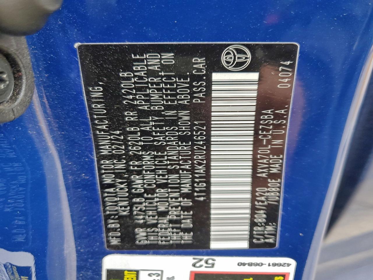 2024 TOYOTA CAMRY