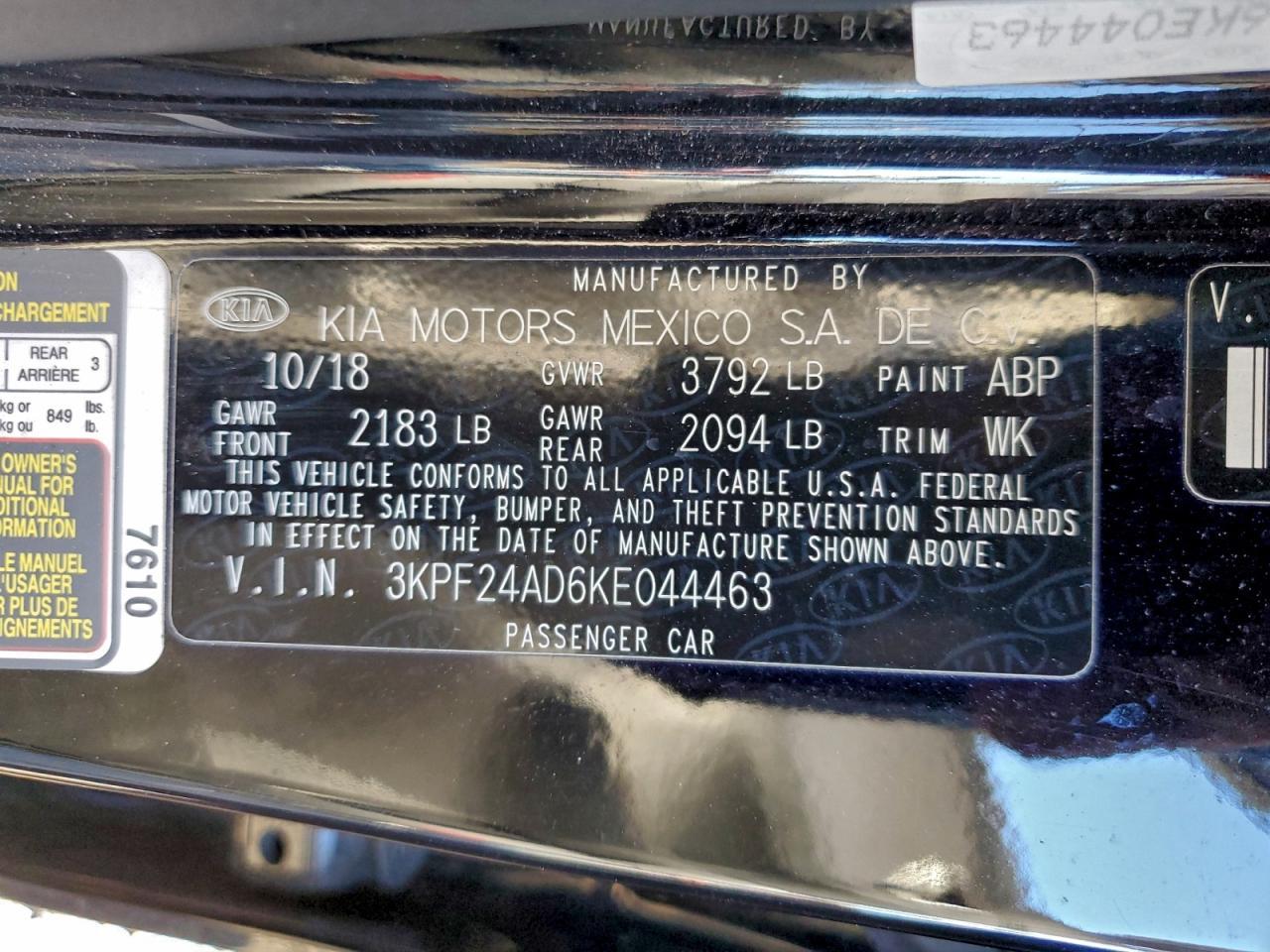 2019 KIA FORTE