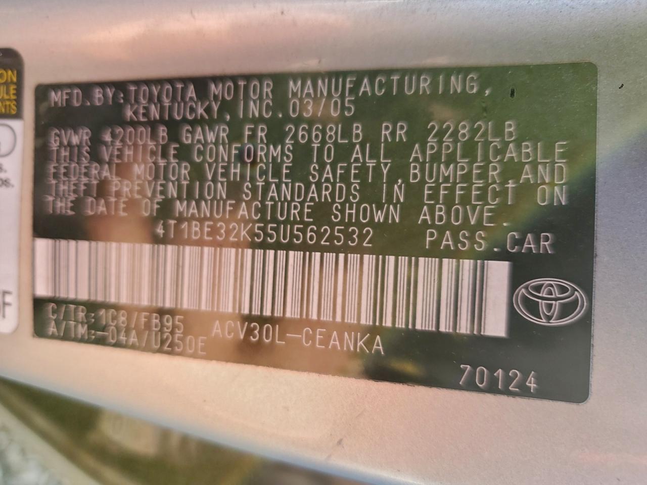 2005 TOYOTA CAMRY